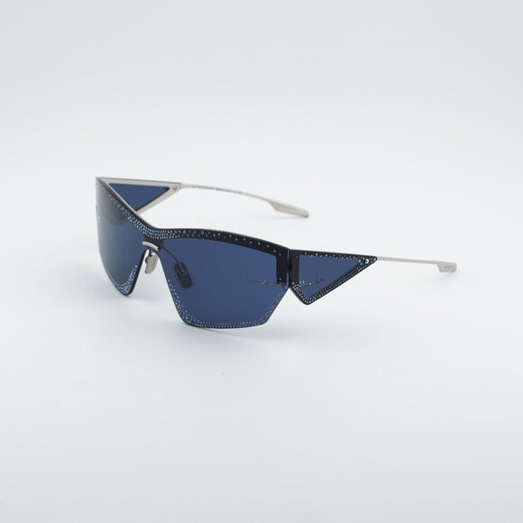 Givenchy GV4100US 16V Sunglasses Blue/Silver Geometric Frame, Blue Lenses